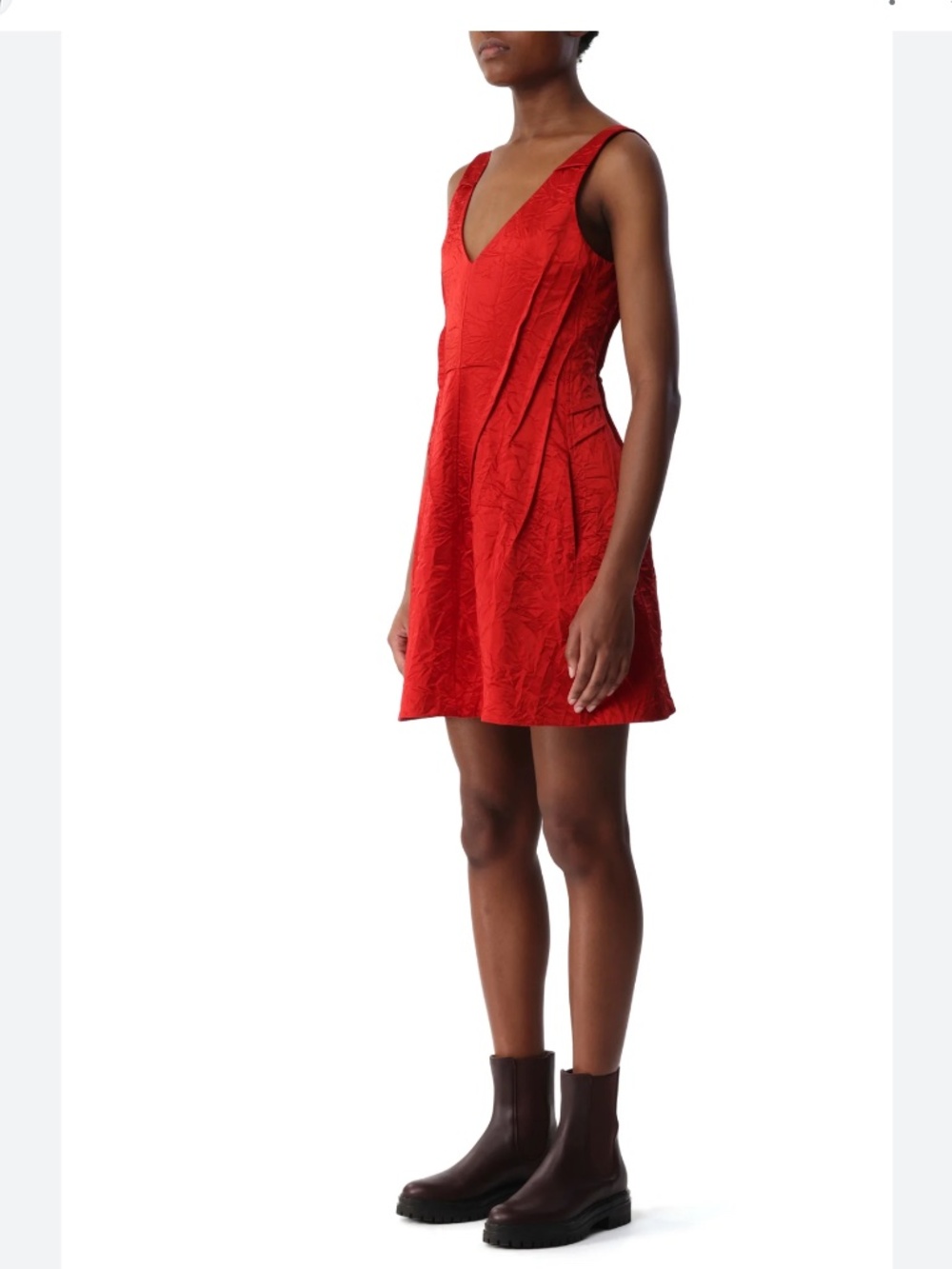 Jason Wu Collection   V-Neck Crushed Satin Minidress